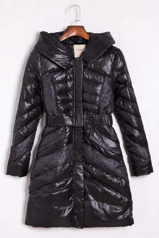 Simple Black Long Style High Quality Fashion Design Winter Down Jacket D15 Jacket Blazer Coat