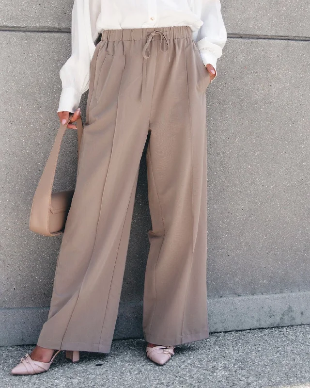 Muse By Magnolia Mocha Drawstring Wide Leg Pants - FINAL SALE Classic Flared Pants