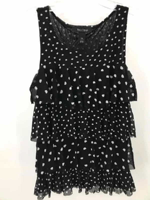 Pre-Owned WHBM Black Size XS Polka Dot Tank Top cute tank top