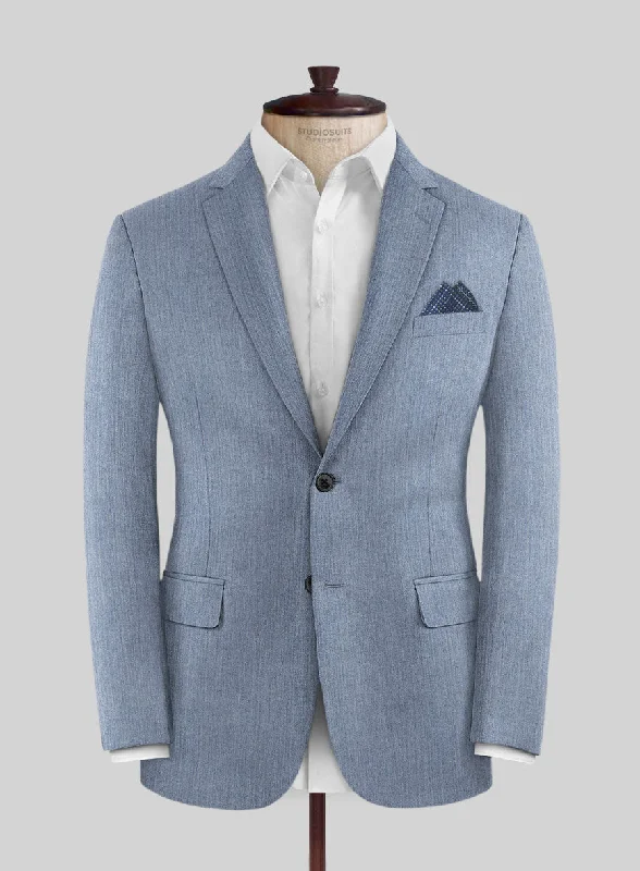 Reda Denim Light Blue Wool Jacket Ribbed Jacket Pleated Jacket Ruffled Jacket