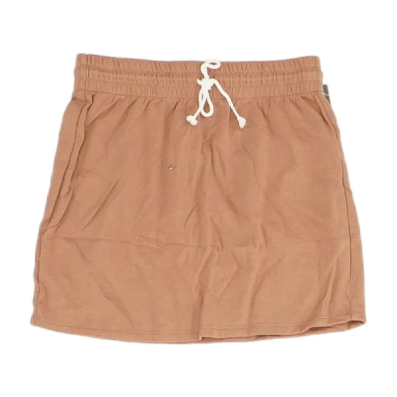 Nude Solid Mini Skirt pleated skirt texture