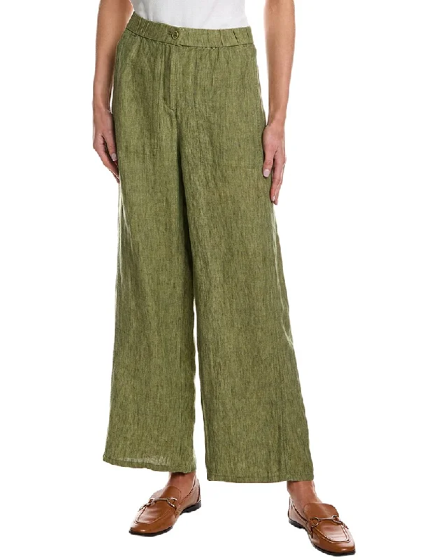 EILEEN FISHER Linen Wide Leg Pant Elegant Silk Pants