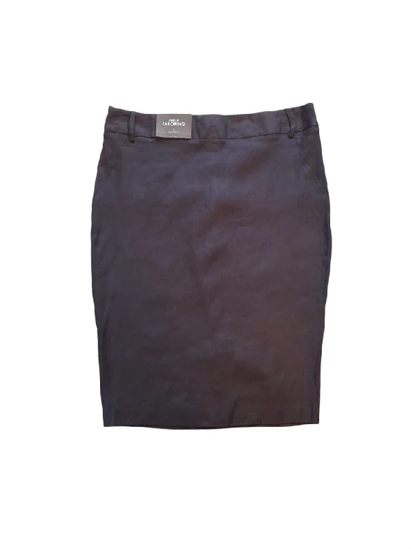 Next Linen Navy Pencil Womens Skirt denim skirt trendy