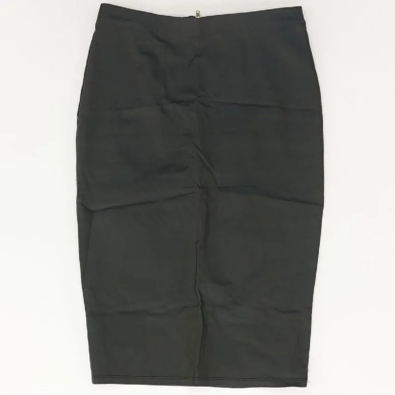 Black Solid Midi Skirt chiffon skirt delicate