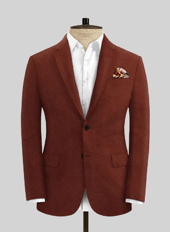 Solbiati Art Du Lin Auburn Linen Jacket Wool Fabric Cashmere Fabric Tweed Fabric