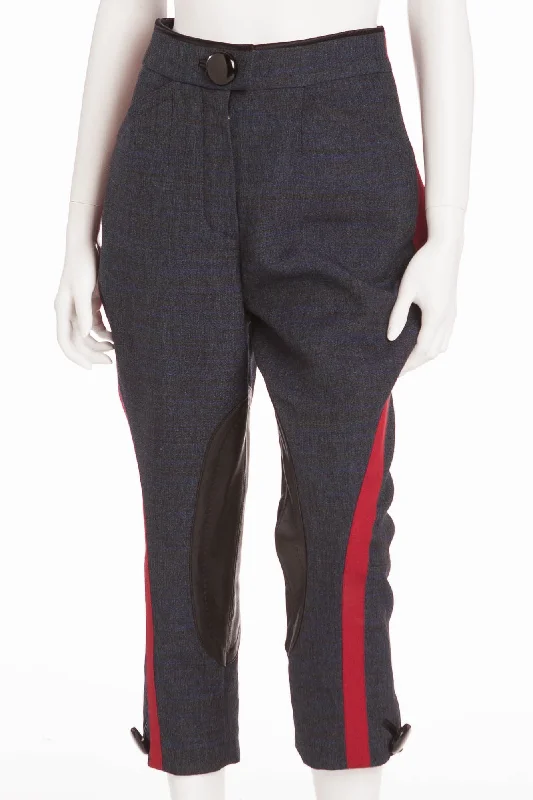 Louis Vuitton - Editorial, From the Iconic Fall 2011 Runway Collection - New Blue Jodhpur Style Pants with Red Trim- FR 38 Formal Wide-Leg Pants