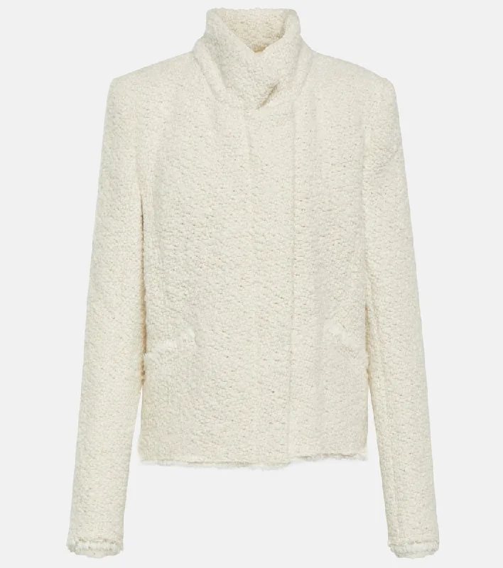 Isabel Marant Graziae tweed jacket Boat Neck Shawl Collar Notched Collar