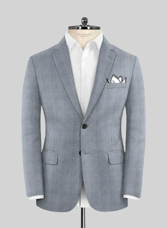 Caccioppoli Sun Dream Quirrt Light Blue Wool Silk Jacket Toggled Jacket Drawstring Jacket Belted Jacket