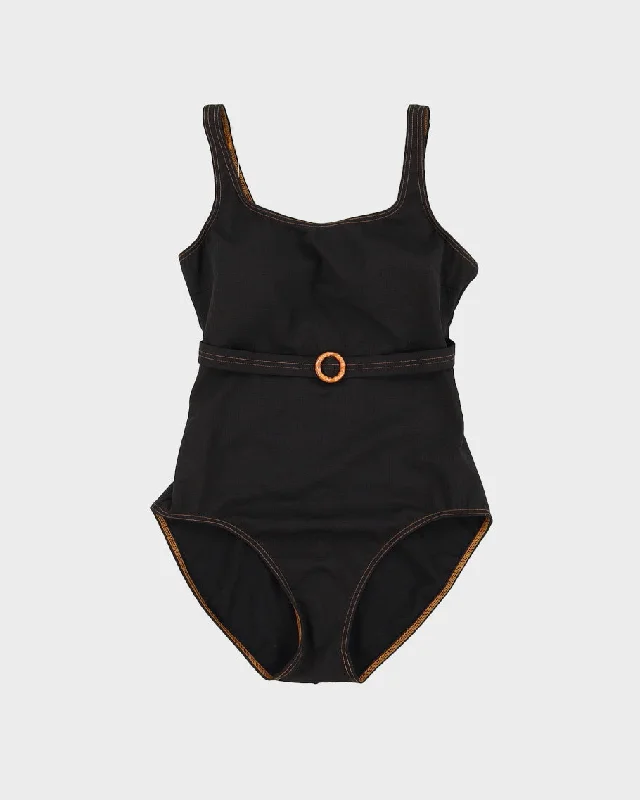 Vintage Belted Swimsuit - M Vibrant Bikini Bottoms