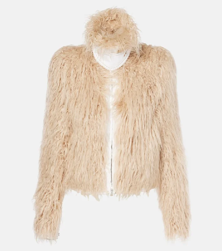 Dries Van Noten Faux fur jacket Herringbone Jacket Checkered Jacket Solid Jacket