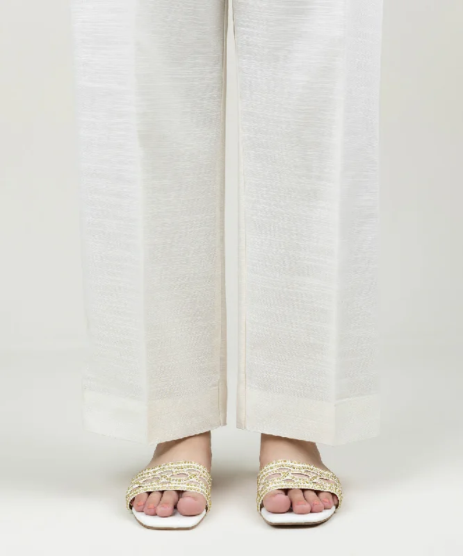 Solid Cambric Straight Pants Comfortable Denim Leggings