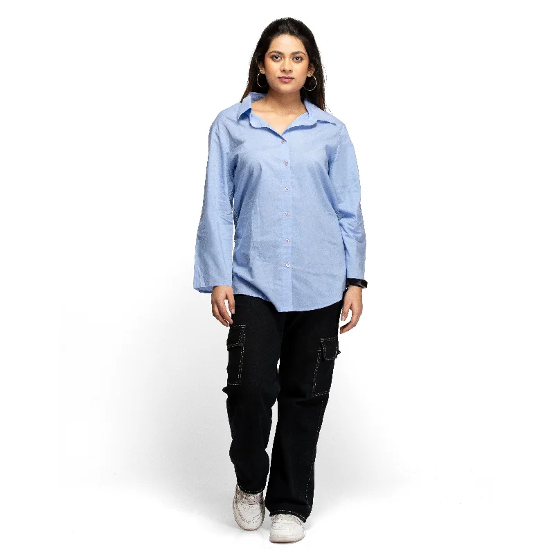 NOZ2TOZ Women's lace detail shirt style top - Purple-- Terry Blend Velvet Blend Canvas Blend