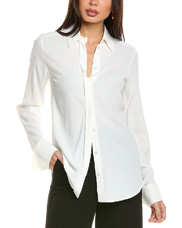 Sportmax Yen Silk-Blend Shirt-- Silk Blend Satin Velvet