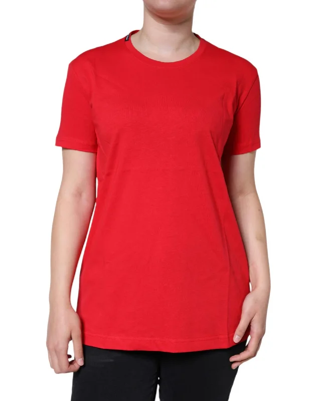 Dolce & Gabbana Red Cotton T-Shirt for Women-- Cashmere Blend Cotton Blend Poly Blend Dolce & Gabbana Red Cotton T-Shirt for Women-- Cashmere Blend Cotton Blend Poly Blend