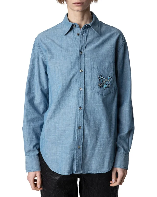 Zadig & Voltaire Taski Shirt-- Cotton Fabric Linen Fabric Terry Fabric