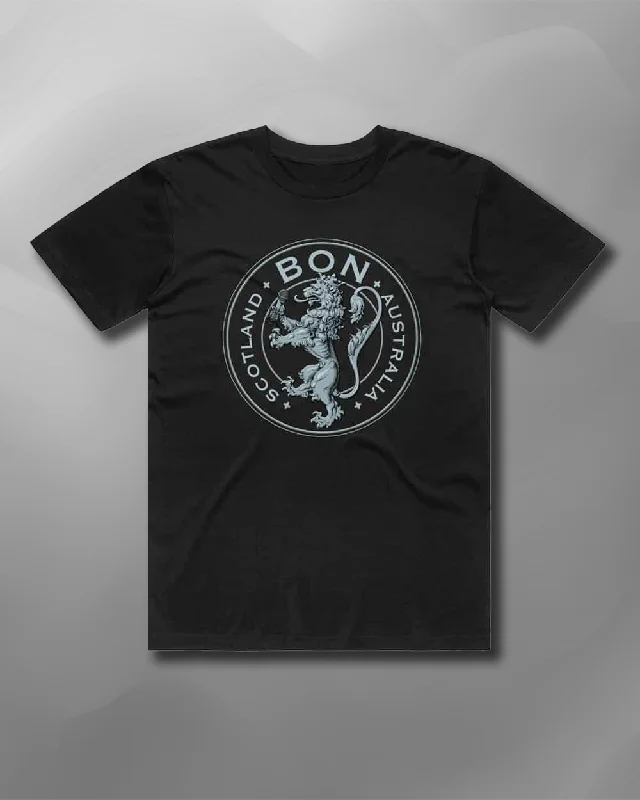 Bon Scott - Crest Logo T-Shirt-- Print Jacquard Patchwork