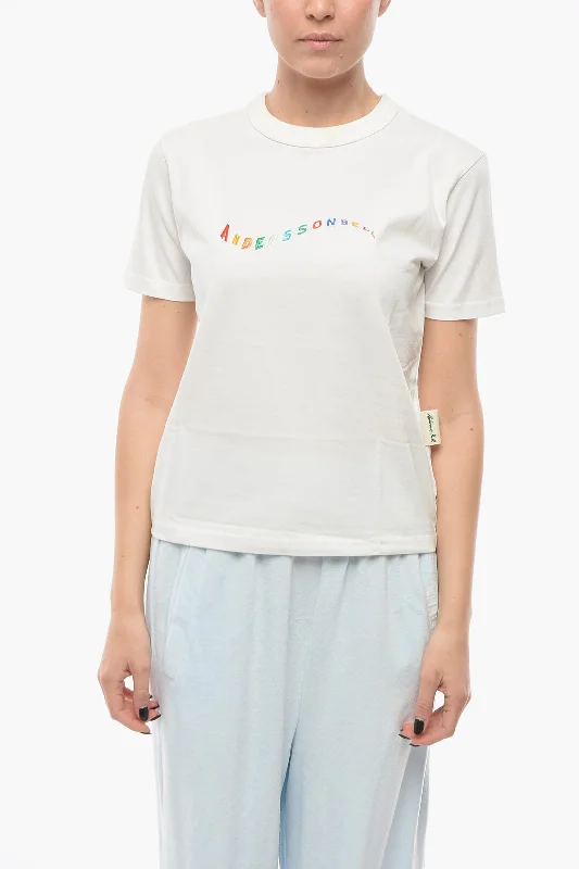 Andersson Bell Crewneck FLOW T-shirt with Embroidered Logo M Standard size-- Rayon Velvet Corduroy Andersson Bell Crewneck FLOW T-shirt with Embroidered Logo M Standard size-- Rayon Velvet Corduroy