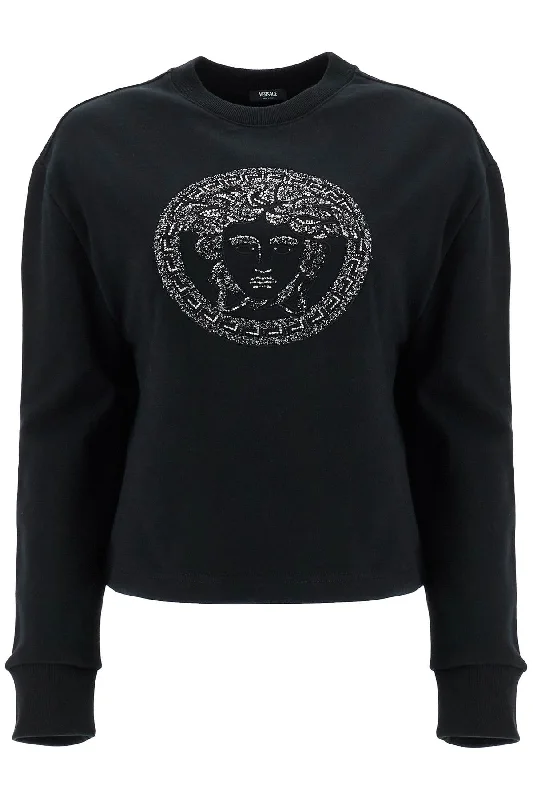 Versace Women's 'Boxy Sweatshirt With Med-- Plaid T-Shirt Polka Dot Checkered