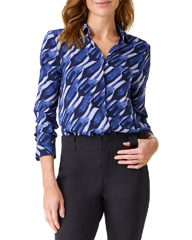 Nic & Zoe Painted Blues Shirt-- Casual Formal Business