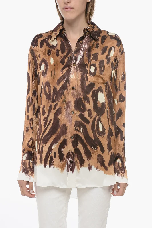 Marni Satin Oversized Shirt with Animalier Print 38 Italian size-- Thin T-Shirt Open Front Quick Dry Marni Satin Oversized Shirt with Animalier Print 38 Italian size-- Thin T-Shirt Open Front Quick Dry