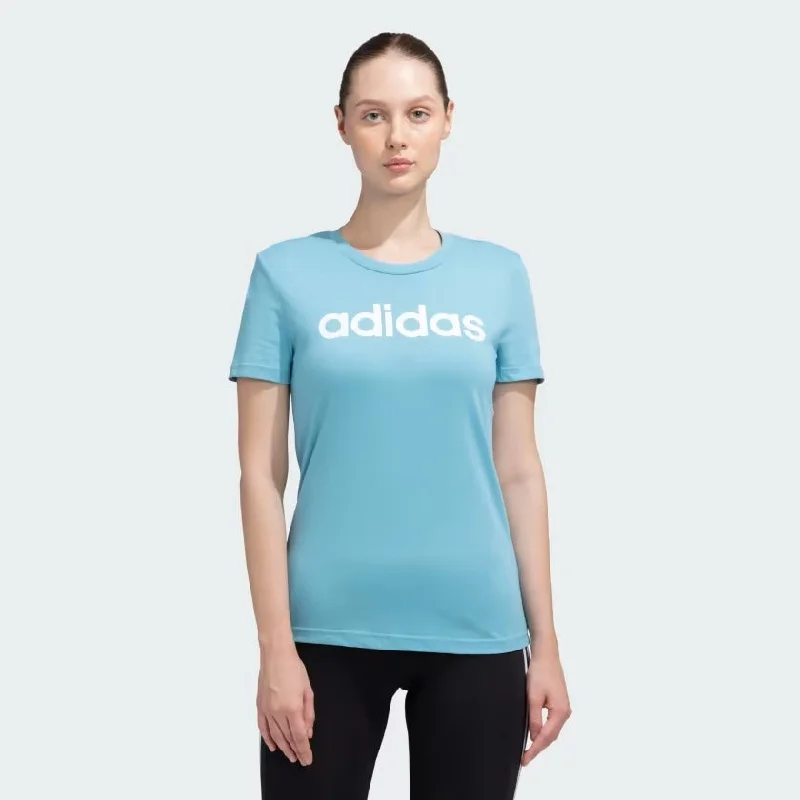 Adidas Women Linear Casual T-Shirt-- Modern Contemporary Chic