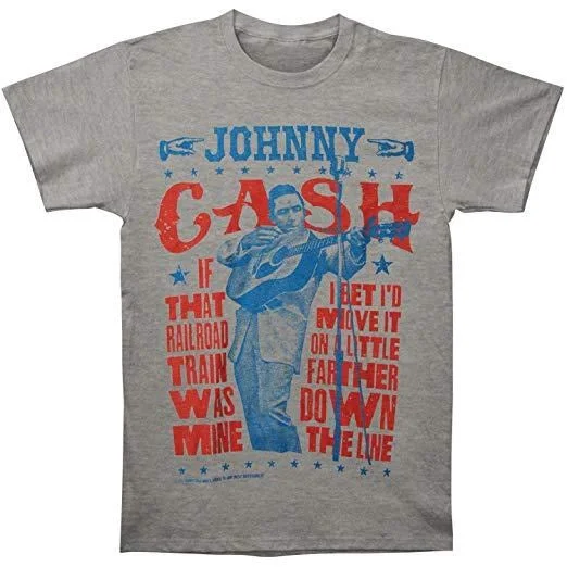 Johnny Cash - Handbill - Heather Grey T-shirt-- Seamless Knitted Crochet