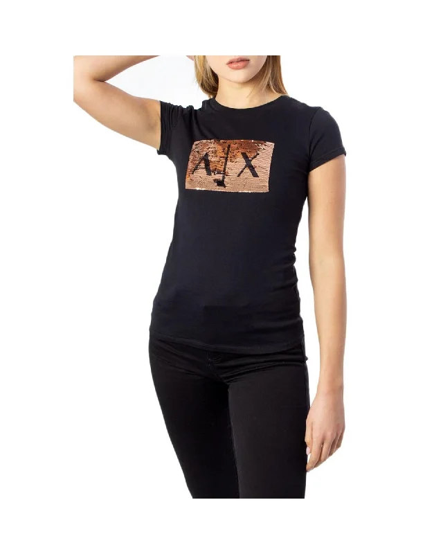 Armani Exchange Cotton Crew Neck T-Shirt-- Welt Pockets Slit Pockets Flap Pockets