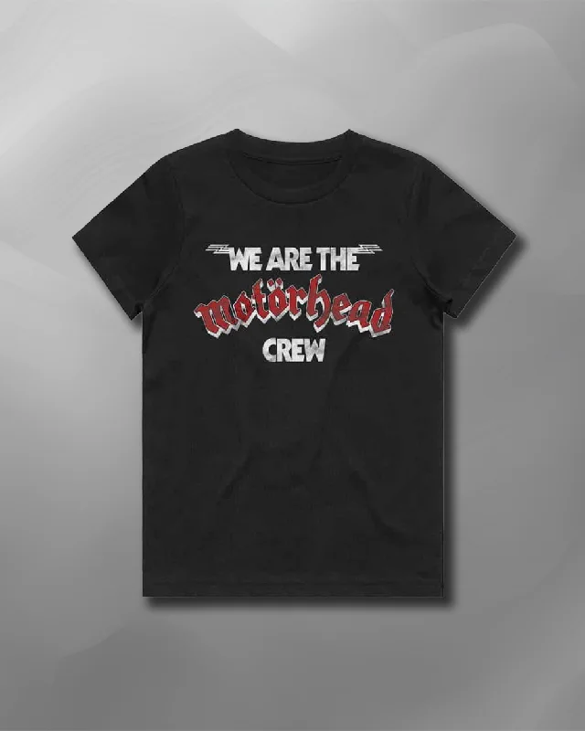 Motorhead - We are the Crew Kids T-Shirt-- Collared T-Shirt Boat Neck A-Line