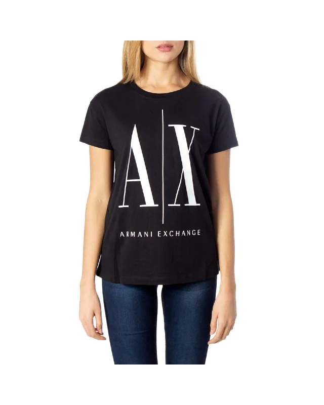 Armani Exchange Cotton T-Shirt with Short Sleeves-- Layered Multi-layer Single Layer Armani Exchange Cotton T-Shirt with Short Sleeves-- Layered Multi-layer Single Layer