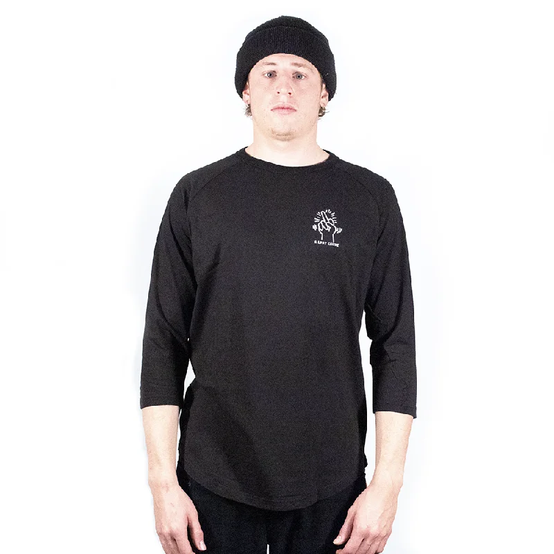 Middle Finger L/S T-Shirt-- Zippered Buttoned Snapped