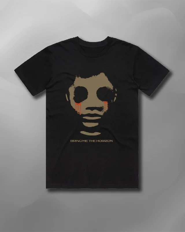 Bring Me The Horizon - Tear Drops T-Shirt-- Collared Crew Neck Turtle Neck