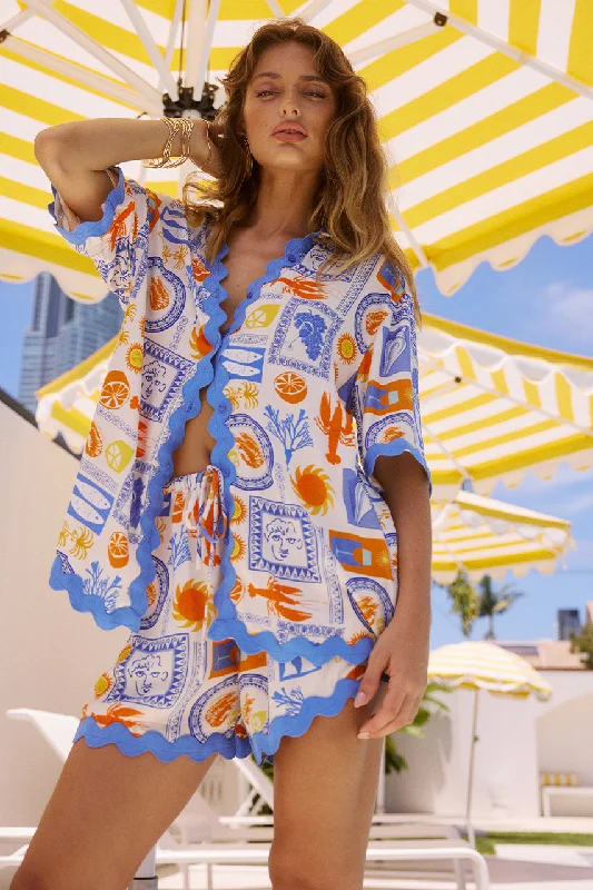 CATERINA SHIRT - CATERINA PRINT-- Print Jacquard Patchwork