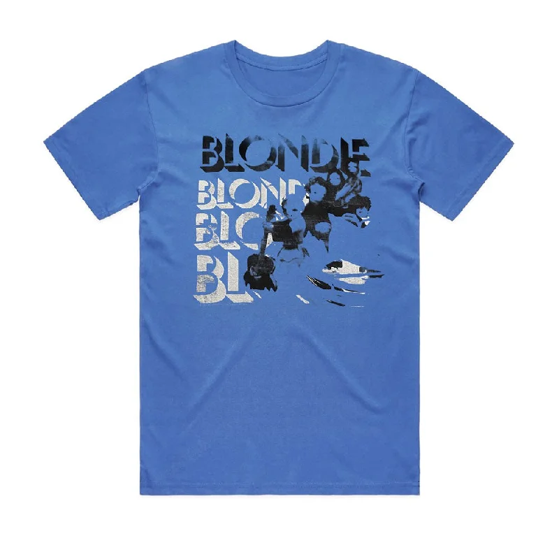 Blondie - Stacked - Blue T-shirt (Limited Tour Item)-- Silk Blend Satin Velvet