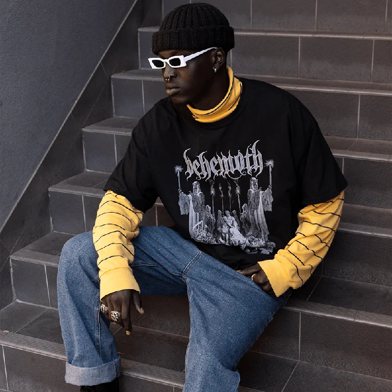 Behemoth | Corpse Candle T-Shirt-- V-Neck T-Shirt Long Sleeve Cotton