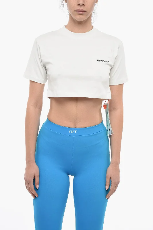 Off-White Embroidered Logo Cropped FOR ALL Crewneck T-shirt Xs Standard size-- Graphic T-Shirt Round Neck Polyester Off-White Embroidered Logo Cropped FOR ALL Crewneck T-shirt Xs Standard size-- Graphic T-Shirt Round Neck Polyester