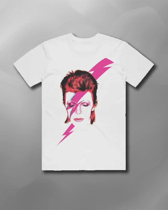 David Bowie - Aladdin Sane T-Shirt-- Mesh Blend Leather Blend Suede Blend