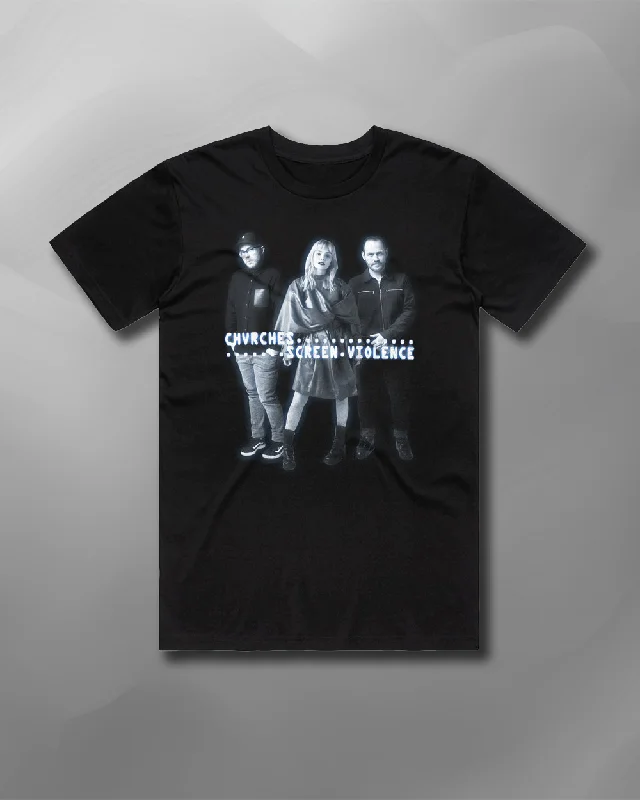 Chvrches - Screen Violence Tracklist T-Shirt-- Chenille Blend Fleece Blend Nylon Blend
