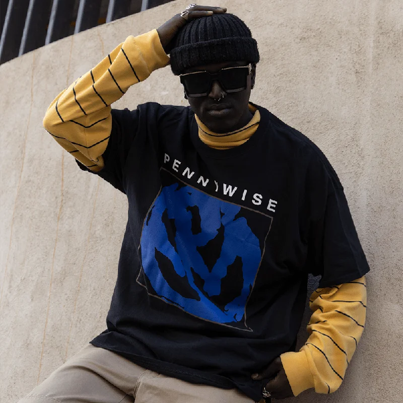 PENNYWISE | BLUE LOGO T-SHIRT-- Front Pockets Side Pockets Patch Pockets