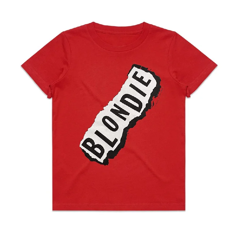 Blondie - Torn Logo Kids - Red T-shirt (Limited Tour Item)-- Cotton Fabric Linen Fabric Terry Fabric Blondie - Torn Logo Kids - Red T-shirt (Limited Tour Item)-- Cotton Fabric Linen Fabric Terry Fabric