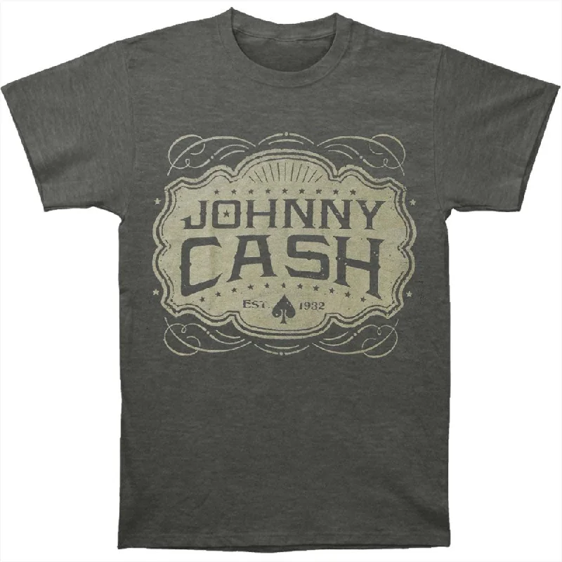 Johnny Cash - Emblem - Charcoal Heather T-shirt-- Faux Fur Fabric Real Fur Fabric Shearling Fabric Johnny Cash - Emblem - Charcoal Heather T-shirt-- Faux Fur Fabric Real Fur Fabric Shearling Fabric