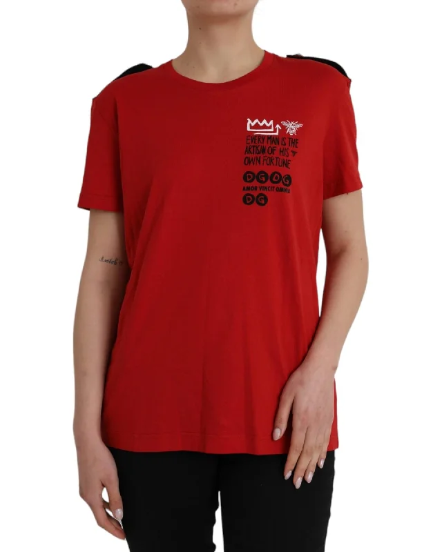Dolce & Gabbana Women's Every Man Is The Artisan Of His Own Fortune T-Shirt-- Polka Dot Checkered Tartan Dolce & Gabbana Women's Every Man Is The Artisan Of His Own Fortune T-Shirt-- Polka Dot Checkered Tartan
