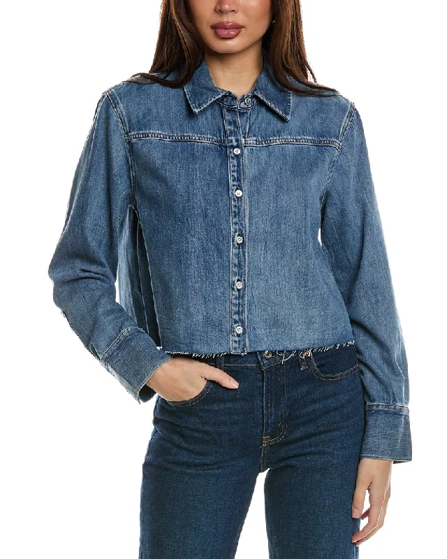Alice + Olivia Finely Shirt-- Hooded Caped Shawl Collar