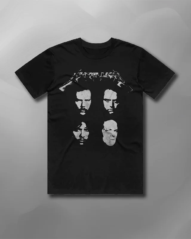 Metallica - Four Faces Retro T-Shirt-- Layered Multi-layer Single Layer