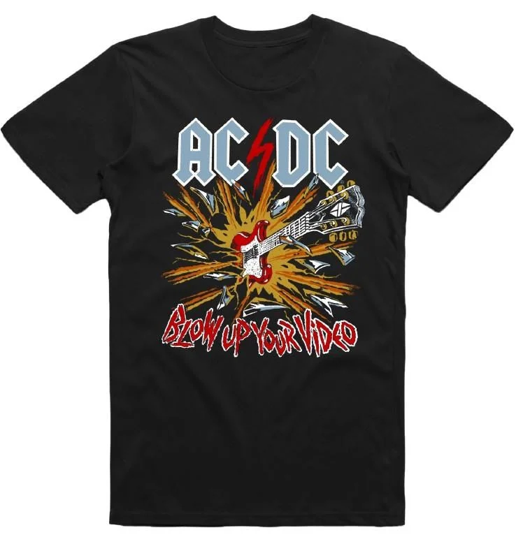 AC/DC - Blow Up Your Video - Black T-shirt-- Machine Wash Dry Clean Hand Wash