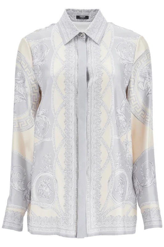 Versace Women's Silk Shirt The Cut Of The Gods-- Boxy Fit Fitted Loose
