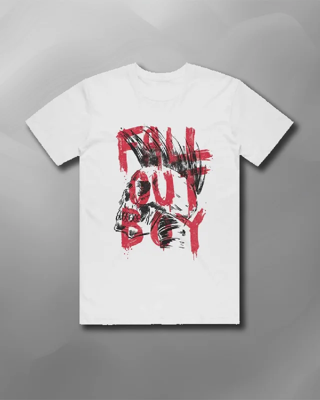 Fall Out Boy - Skull Mohawk T-Shirt-- Machine Wash Dry Clean Hand Wash