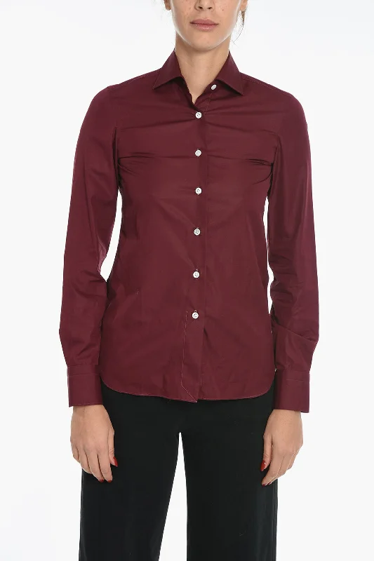 Finamore 1925 Solid Color Poplin Cotton IVANA Shirt 38 Italian size-- Lace Blend Ribbed Blend Corduroy Blend Finamore 1925 Solid Color Poplin Cotton IVANA Shirt 38 Italian size-- Lace Blend Ribbed Blend Corduroy Blend