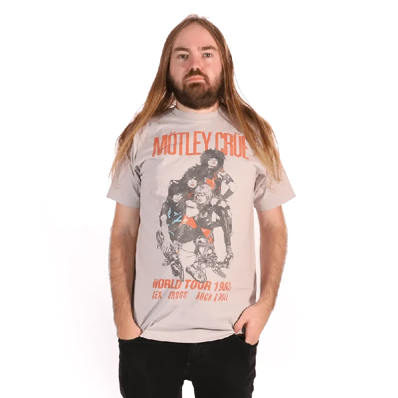 Mötley Crüe - 1983 World Tour T-Shirt-- Plaid T-Shirt Polka Dot Checkered
