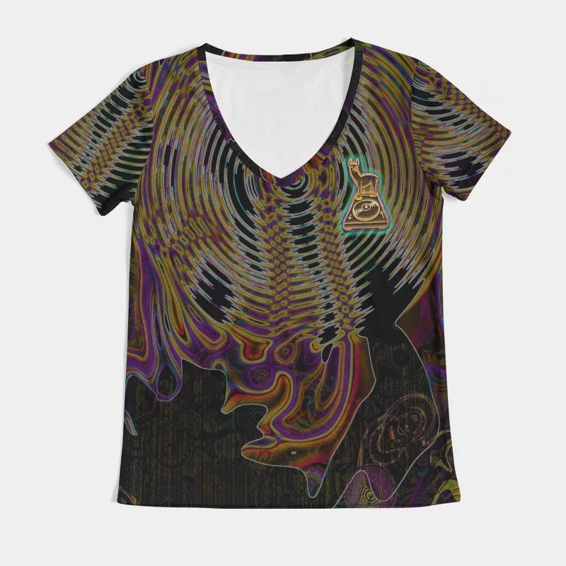 Zero Frontier Women's V-neck T-Shirt-- Chenille Blend Fleece Blend Nylon Blend