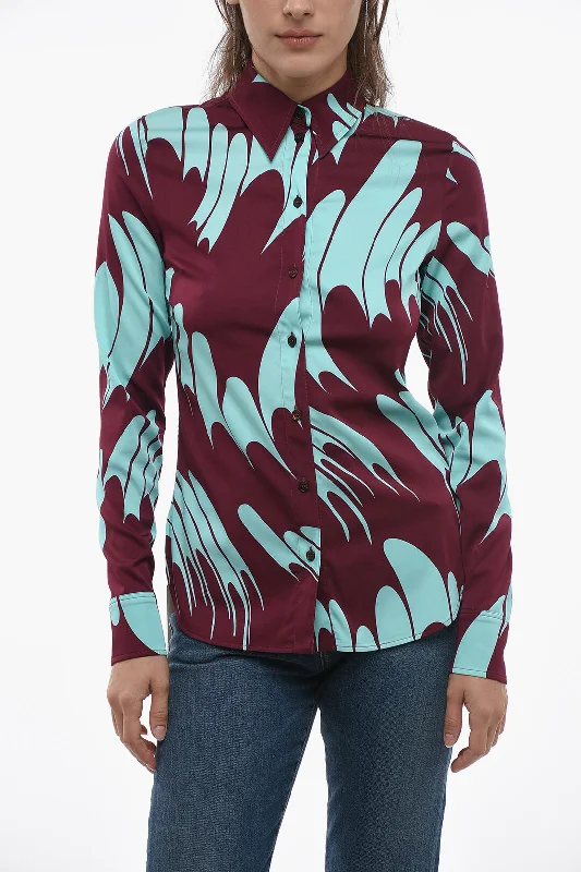 Stella McCartney Waves Patterned Satin Shirt 36 Italian size-- Polka Dot Checkered Tartan Stella McCartney Waves Patterned Satin Shirt 36 Italian size-- Polka Dot Checkered Tartan
